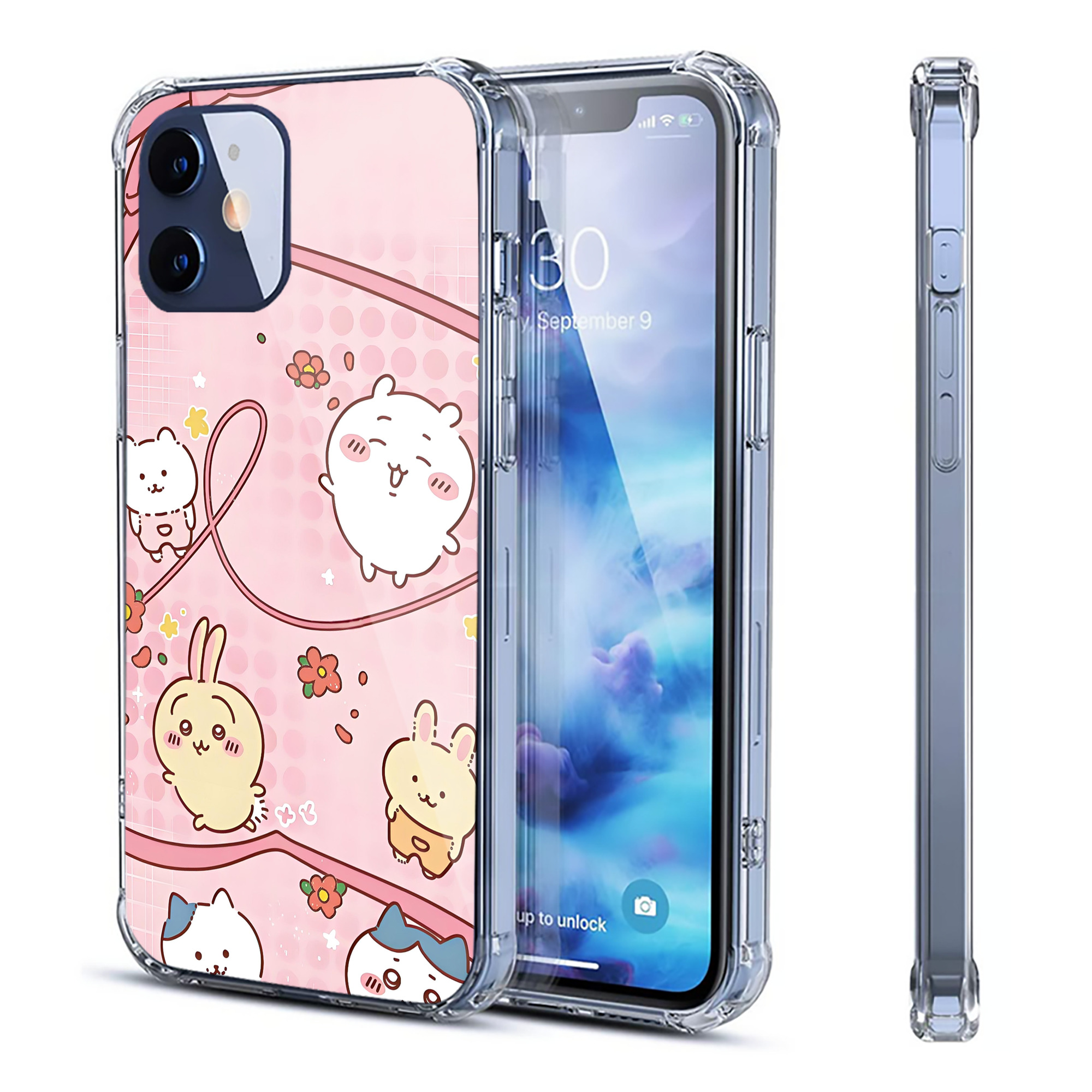 （画像用） ちいかわ Chii-kawa 【iPhone 12シリーズ対応】透明スマホケース（クリアソフトケース）